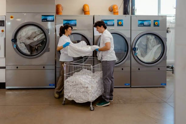 Girl & Man doing Laundary