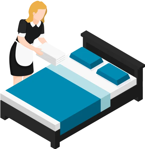 Maid cleaning a Dubai apartment living room